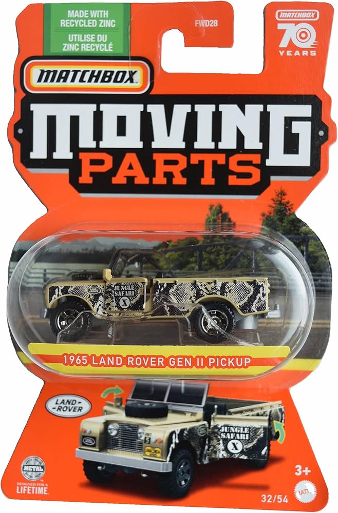 マテル・クリエーションズ　マッチボックス 1965 ランドローバー GEN II Amazon.com: Matchbox 1965 Land Rover Gen II Pickup, Moving Parts
